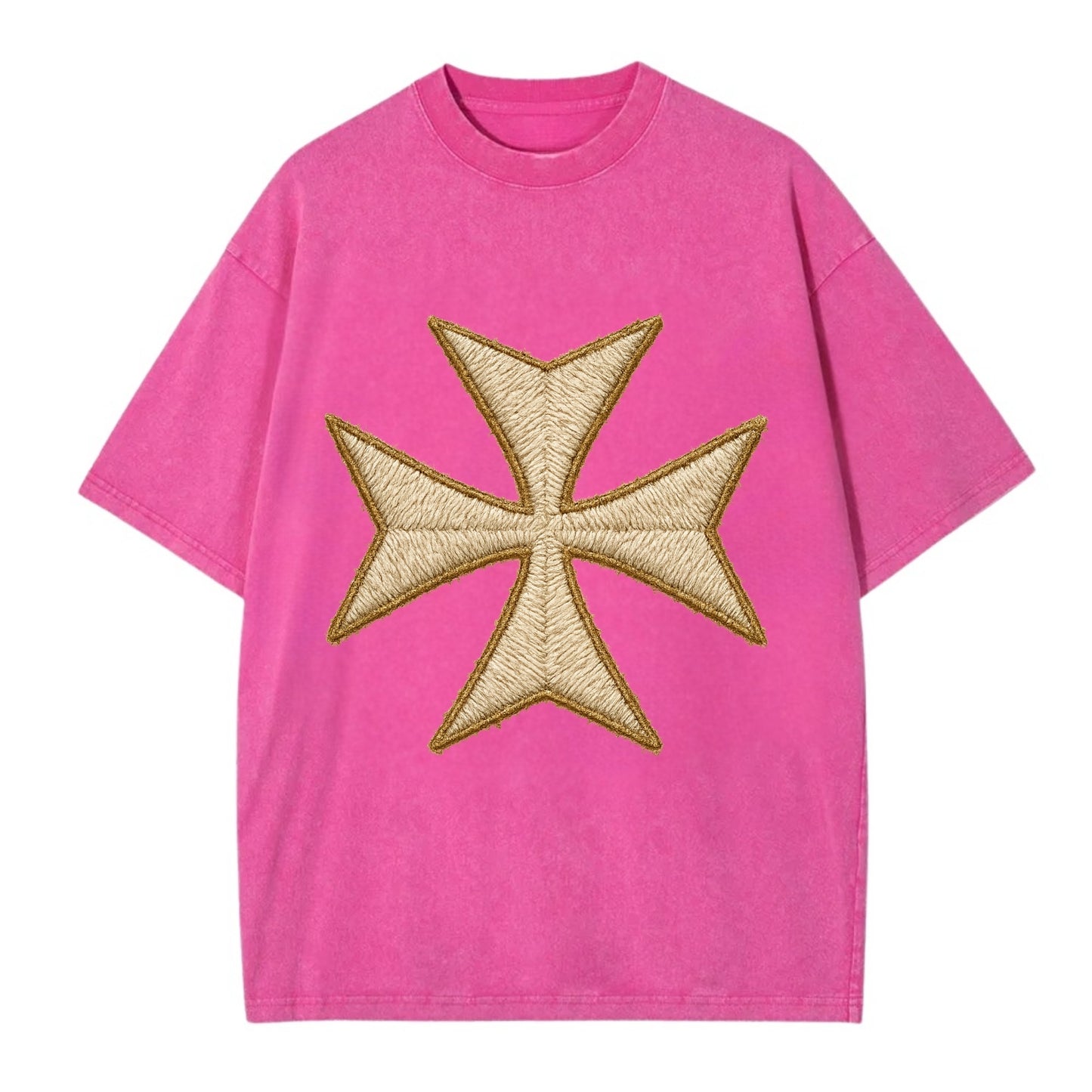 Hospitaller Cross  - Vintage T-shirt - Dusty Rose(Rose)