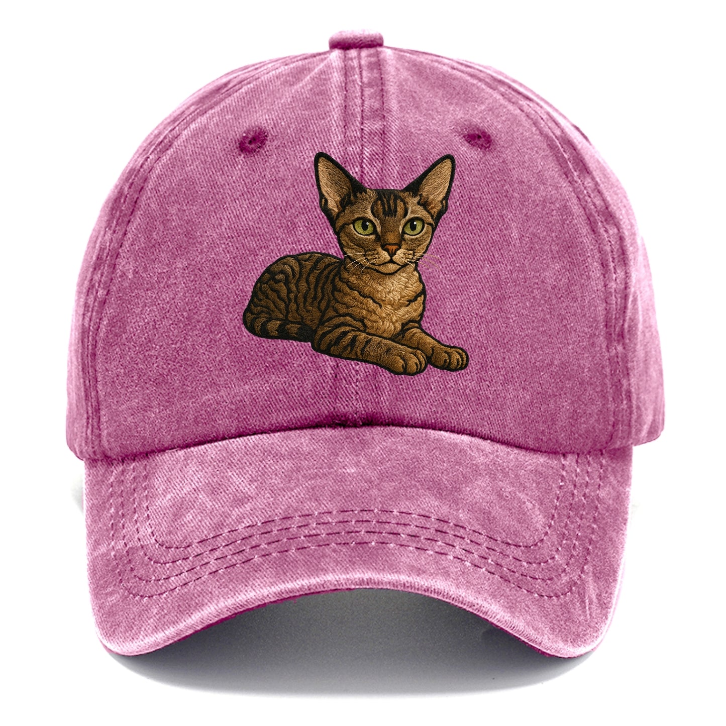 Devon Rex  relaxed lying down with head Classic Cap - Dusty Rose(Rose)