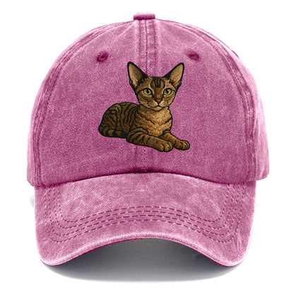 Devon Rex  relaxed lying down with head Classic Cap - Dusty Rose(Rose)