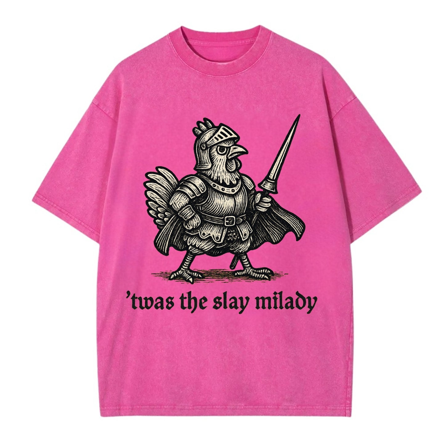 Chicken Knight  - Vintage T-shirt - Dusty Rose(Rose)