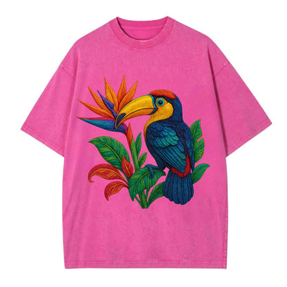 Toucan Paradise - Vintage T-shirt - Dusty Rose(Rose)