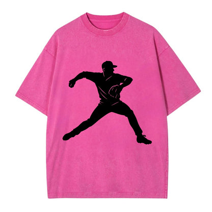 Baseball pitcher wind-up motion - Vintage T-shirt - Dusty Rose(Rose)