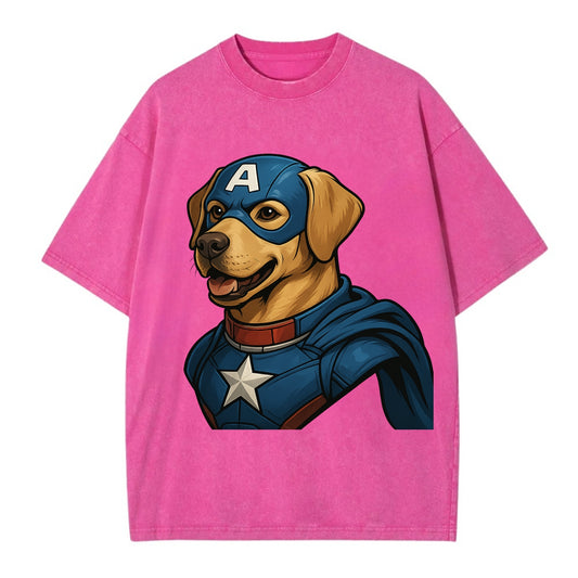 Labrador Patriotic Hero  - Vintage T-shirt - Dusty Rose(Rose)