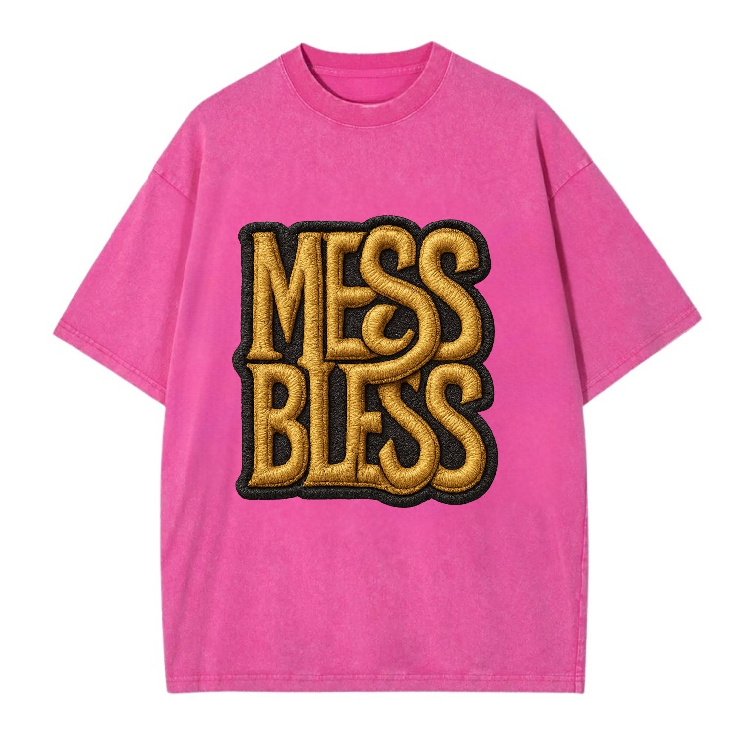MESS;BLESS UP Gold Metallic Visor - Vintage T-shirt - Dusty Rose(Rose)
