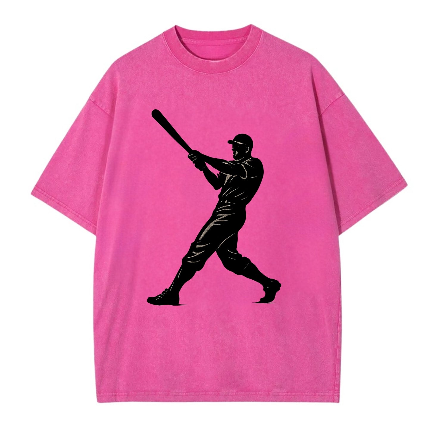 Baseball batter in full swing - Vintage T-shirt - Dusty Rose(Rose)