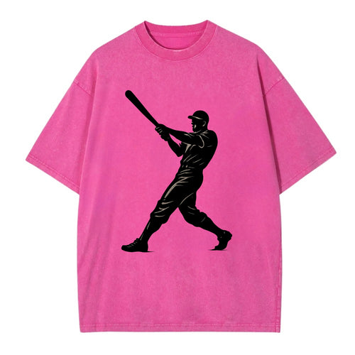 Baseball batter in full swing - Vintage T-shirt
