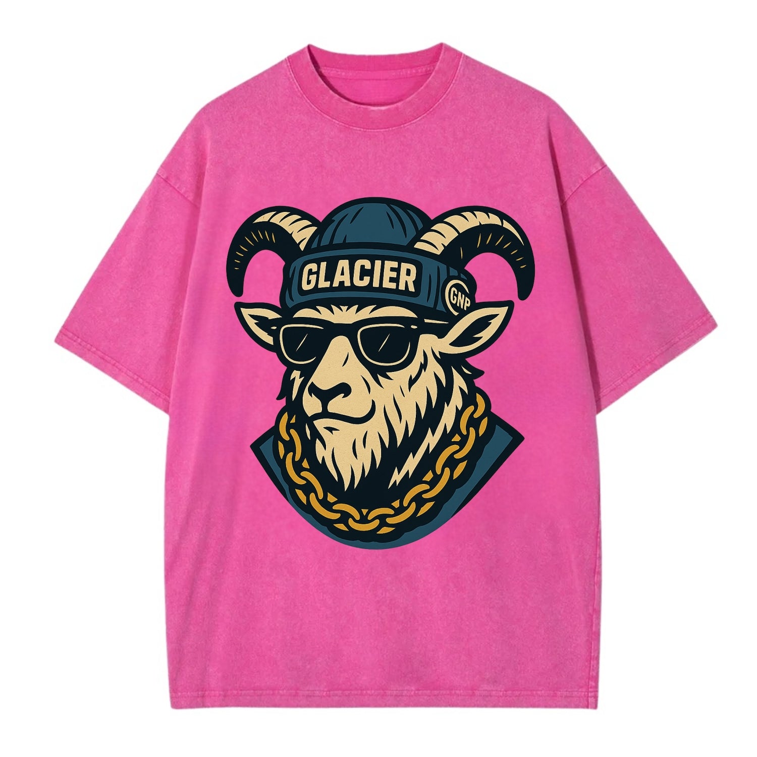 Glacier Mountain Goat - Vintage T-shirt - Dusty Rose(Rose)