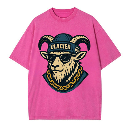 Glacier Mountain Goat - Vintage T-shirt - Dusty Rose(Rose)