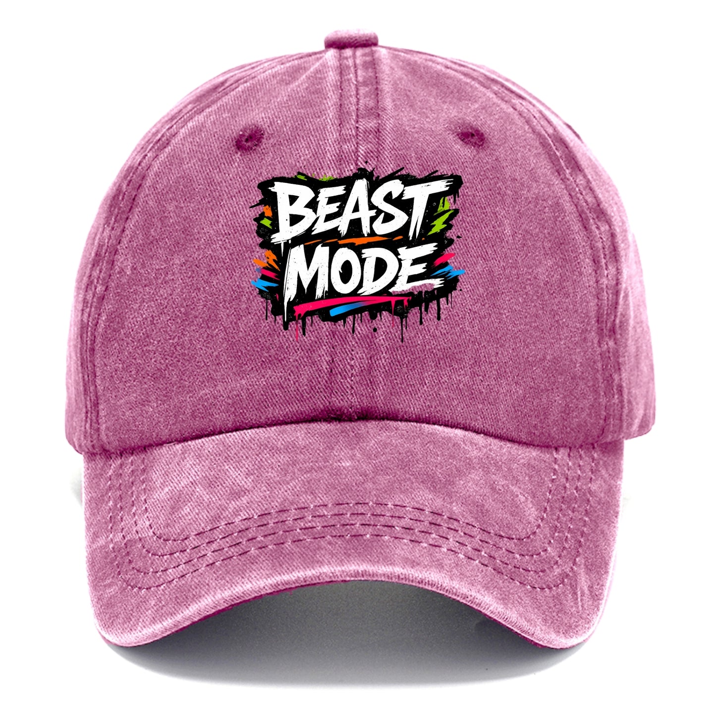 Bold typography design - "BEAST MODE" - intense workout, maximum effort - Classic Cap - Dusty Rose(Rose)
