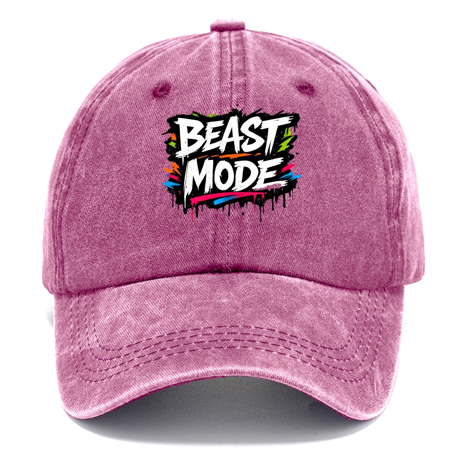 Bold typography design - "BEAST MODE" - intense workout, maximum effort - Classic Cap - Dusty Rose(Rose)