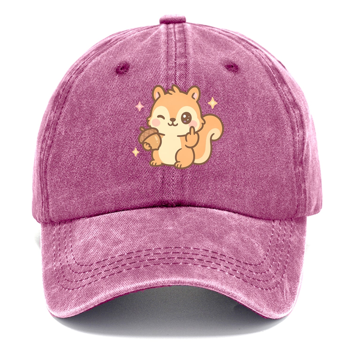 sweet squirrel holding acorn in one paw, flipping off with the other - Classic Cap - Dusty Rose(Rose)