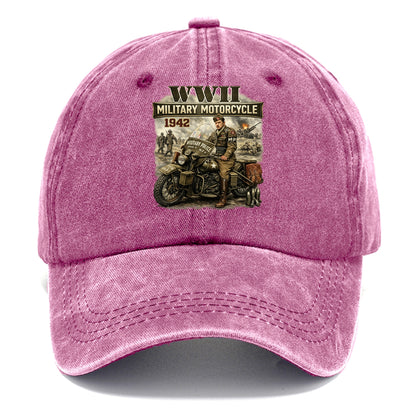 Wwii Military Motorcycle 1942 - Classic Cap - Dusty Rose(Rose)