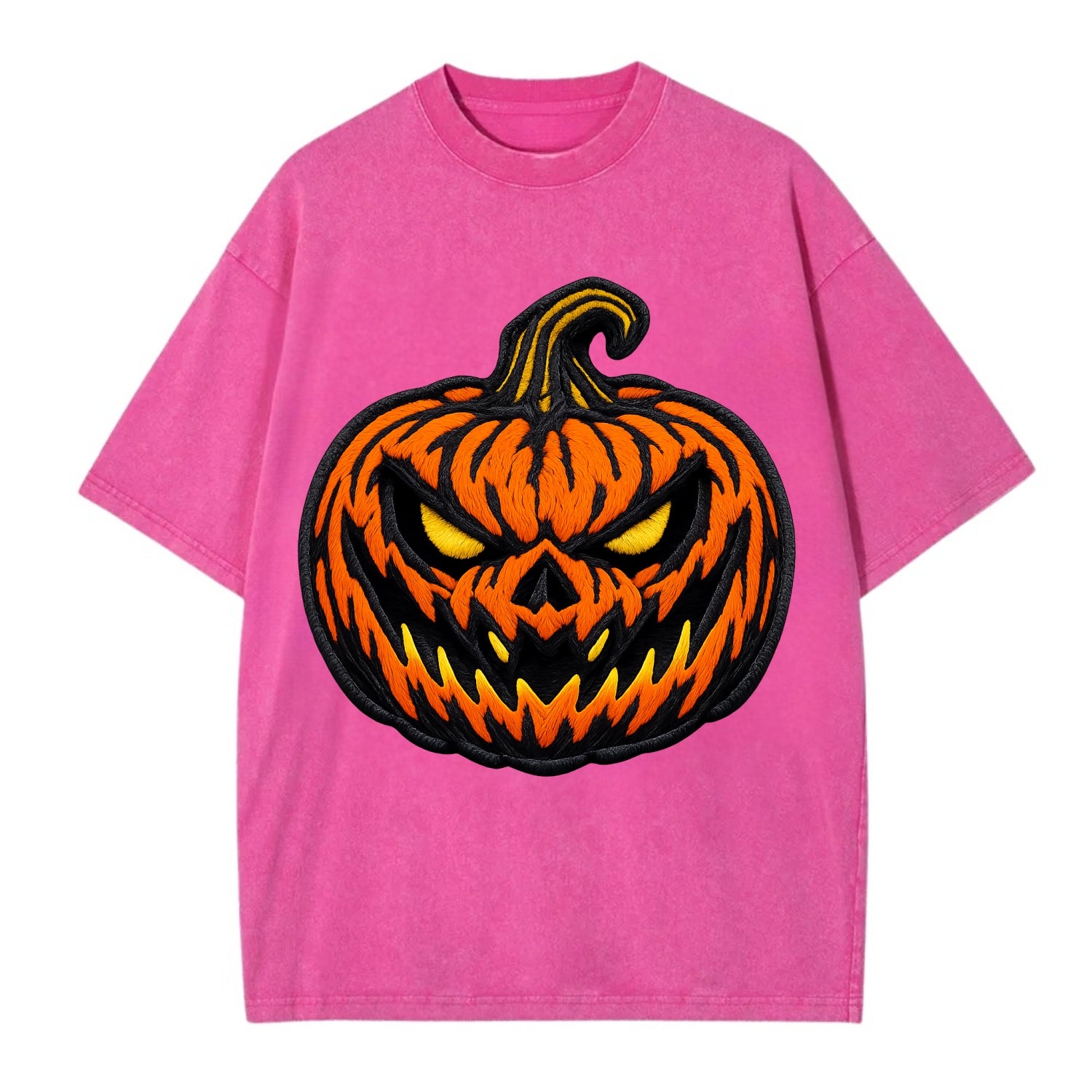 HALLOWEEN PUMPKIN - jack o lantern in orange and black , spooky - Vintage T-shirt - Dusty Rose(Rose)