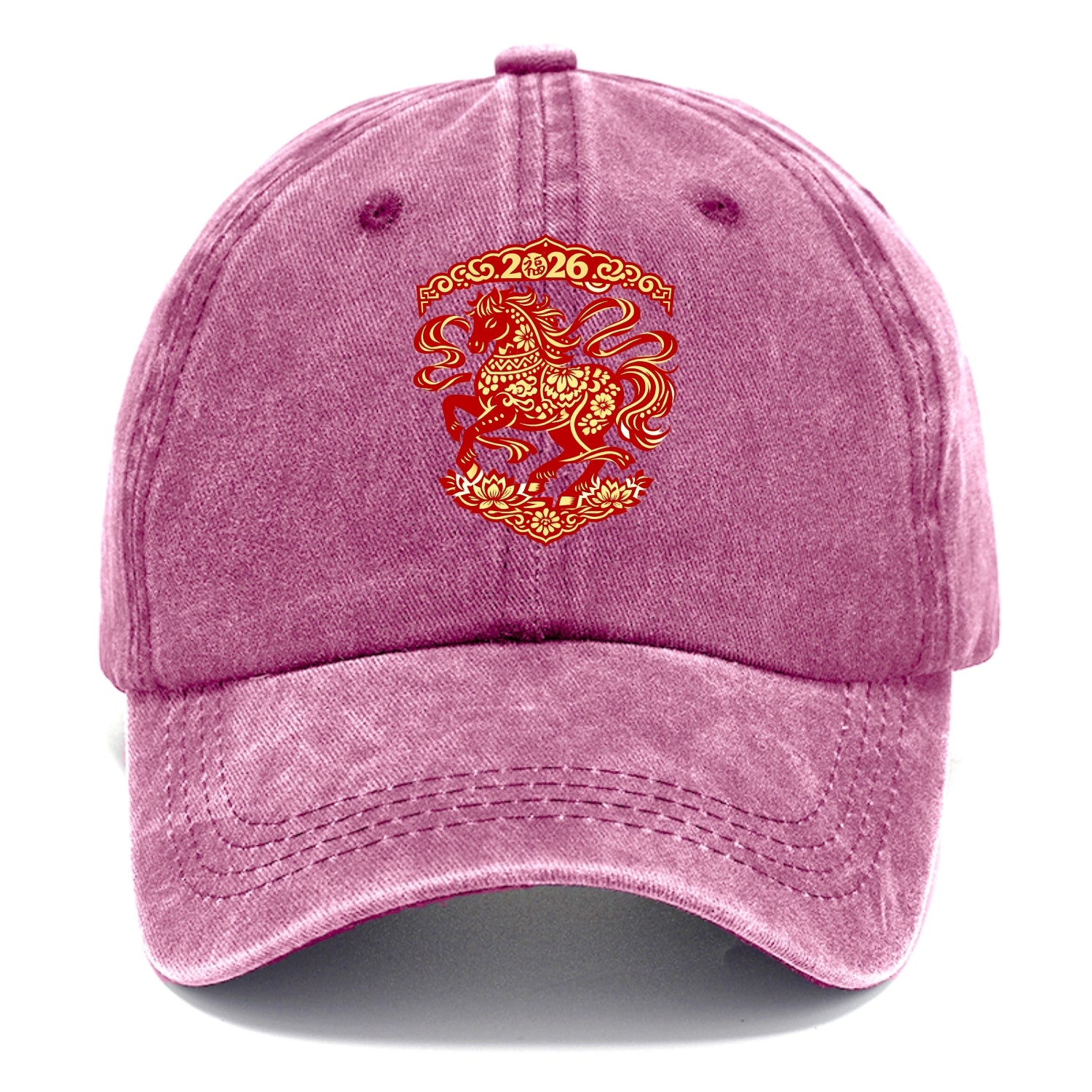 DANCING HORSE | Elegant prancing horse in motion | Graceful curved pose | Floating - Classic Cap - Dusty Rose(Rose)