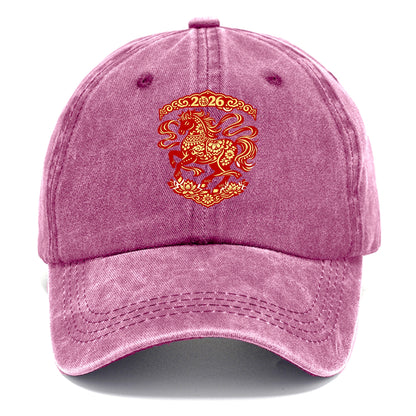 DANCING HORSE | Elegant prancing horse in motion | Graceful curved pose | Floating - Classic Cap - Dusty Rose(Rose)