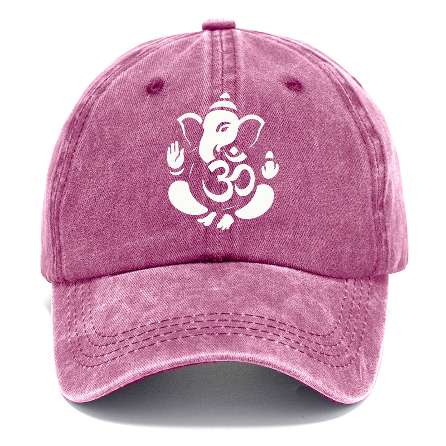 Ganesha elephant silhouette - negative space creates om symbol - Classic Cap - Dusty Rose(Rose)