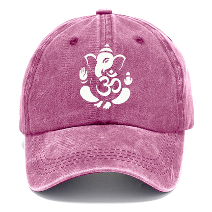 Ganesha elephant silhouette - negative space creates om symbol - Classic Cap - Dusty Rose(Rose)