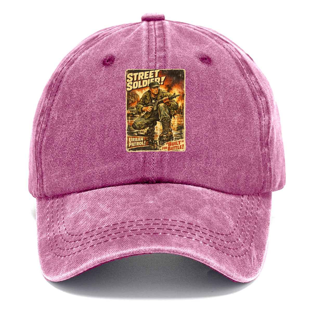 COMBAT READY | Military boots on wet pavement | Street soldier | Urban patrol | Ready - Classic Cap - Dusty Rose(Rose)