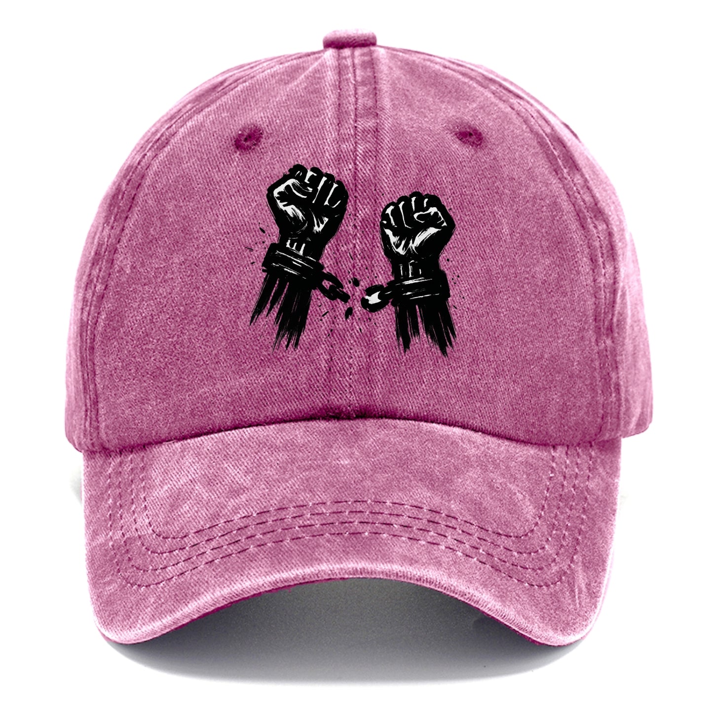 Two raised fists breaking chains - liberation and freedom ink painting - Classic Cap - Dusty Rose(Rose)