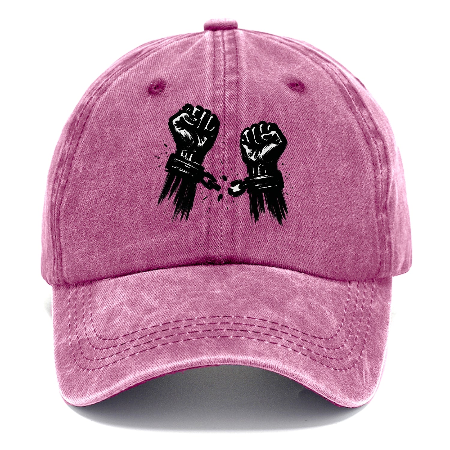 Two raised fists breaking chains - liberation and freedom ink painting - Classic Cap - Dusty Rose(Rose)