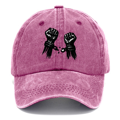 Two raised fists breaking chains - liberation and freedom ink painting - Classic Cap - Dusty Rose(Rose)