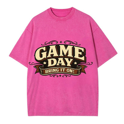 Bold typography design - "GAME DAY" - competition ready, bring it on - Vintage T-shirt - Dusty Rose(Rose)