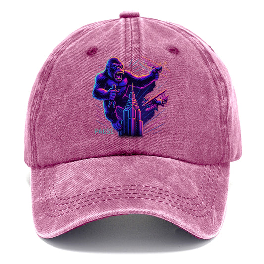 giant gorilla on top of skyscraper holding small figure, swatting planes - Classic Cap - Dusty Rose(Rose)
