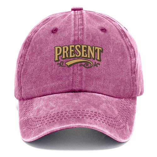 Bold typography design - PRESENT - living in the now - Classic Cap