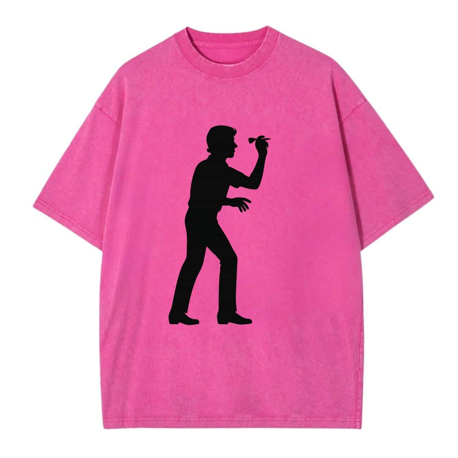 Darts player in throwing stance - Vintage T-shirt - Dusty Rose(Rose)
