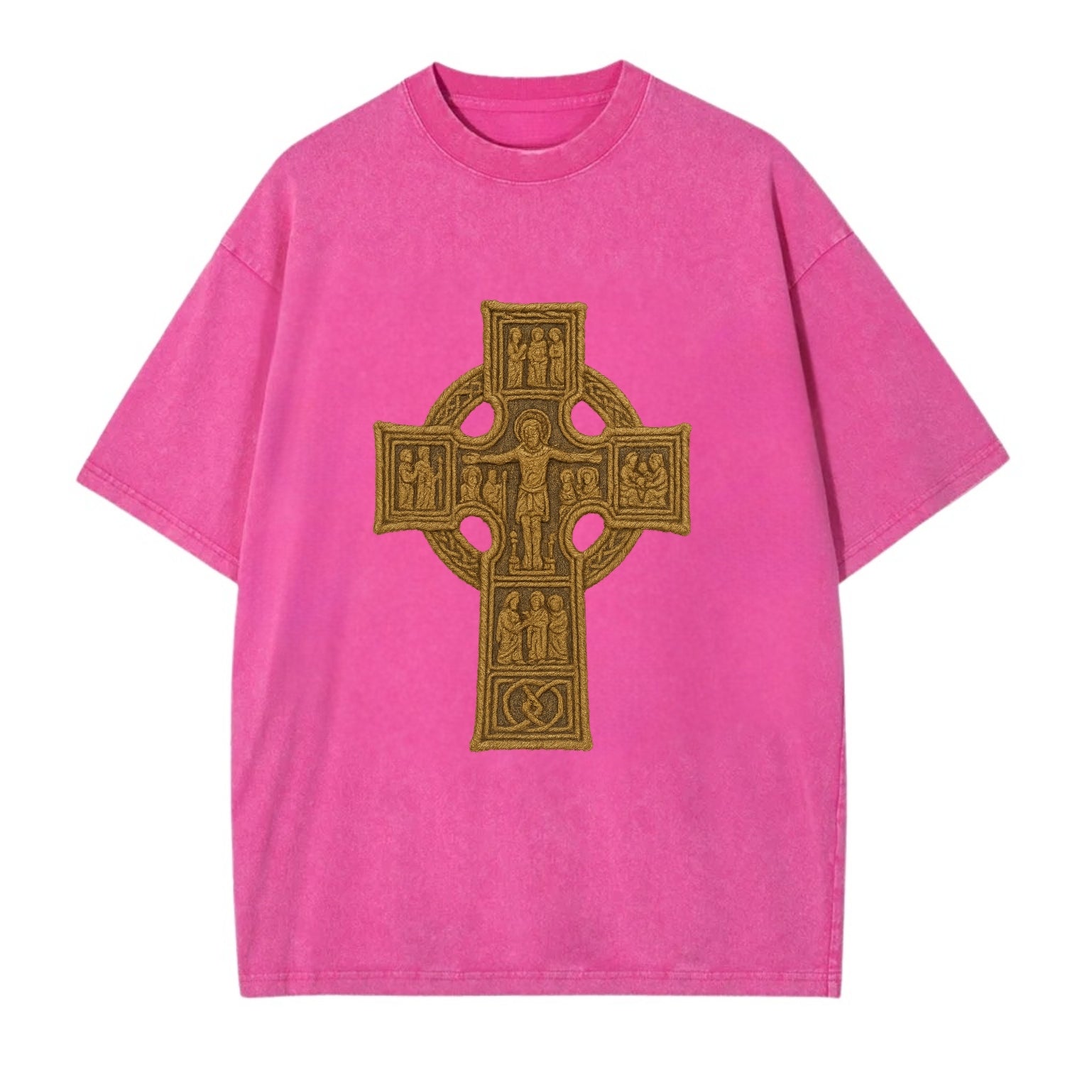 Monasterboice Cross - Vintage T-shirt - Dusty Rose(Rose)