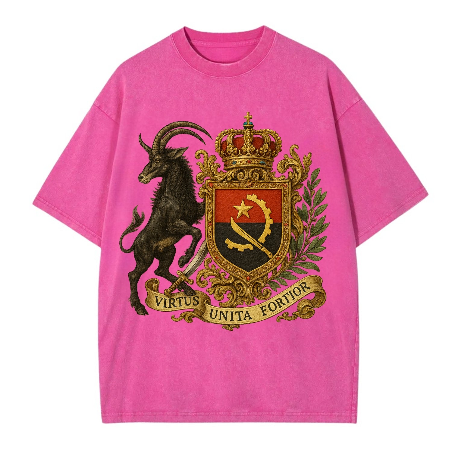 Angola Giant Sable Emblem  - Vintage T-shirt - Dusty Rose(Rose)