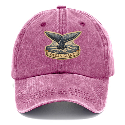 WHALE TAIL - diving whale in blue and gray , ocean giant - Classic Cap - Dusty Rose(Rose)