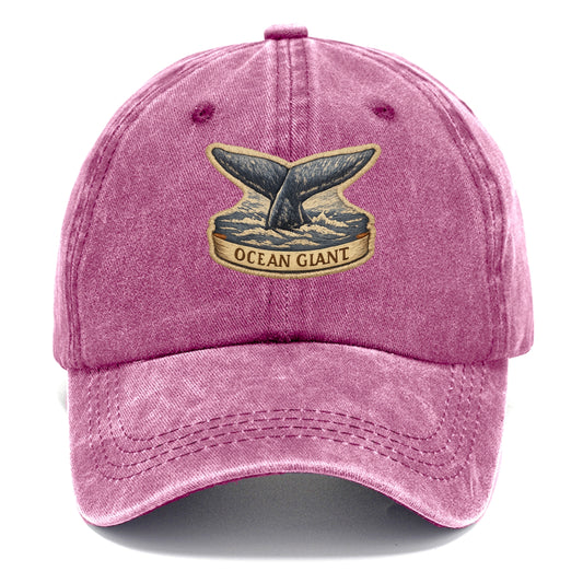 WHALE TAIL - diving whale in blue and gray , ocean giant - Classic Cap - Dusty Rose(Rose)