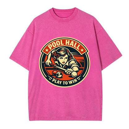 Cue Queen Emblem - Vintage T-shirt - Dusty Rose(Rose)