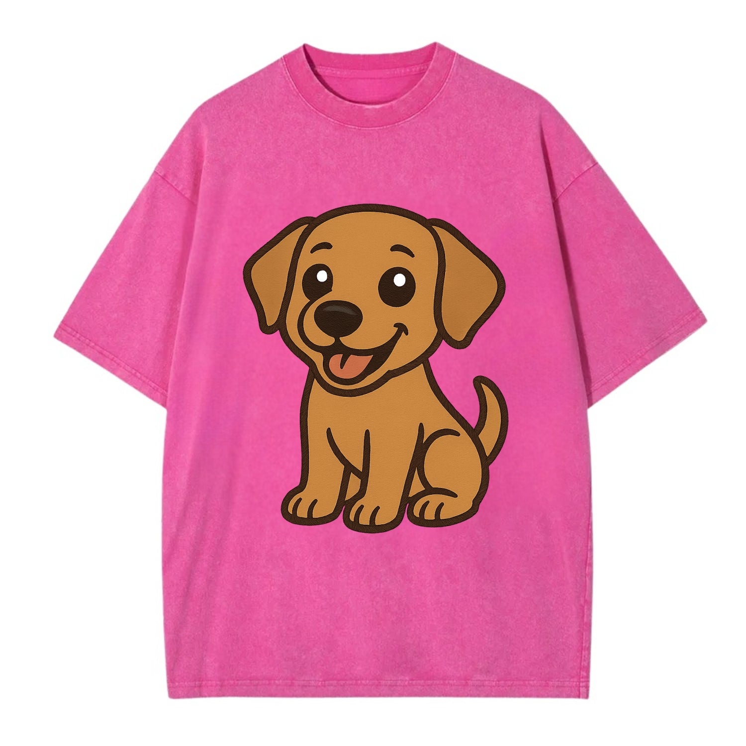 Labrador - Happy panting expression - Vintage T-shirt - Dusty Rose(Rose)