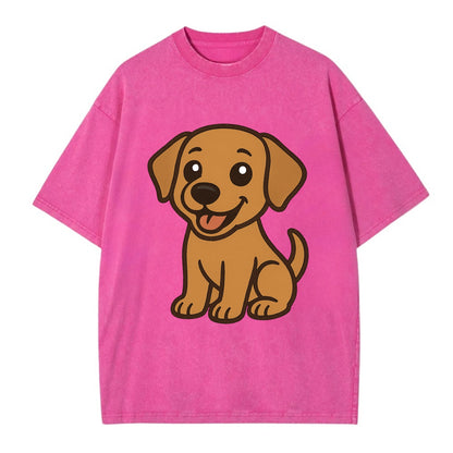 Labrador - Happy panting expression - Vintage T-shirt - Dusty Rose(Rose)