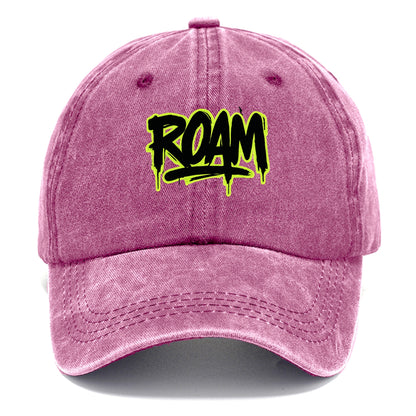 Bold typography design - "ROAM" - wander freely, no destination needed - Classic Cap - Dusty Rose(Rose)