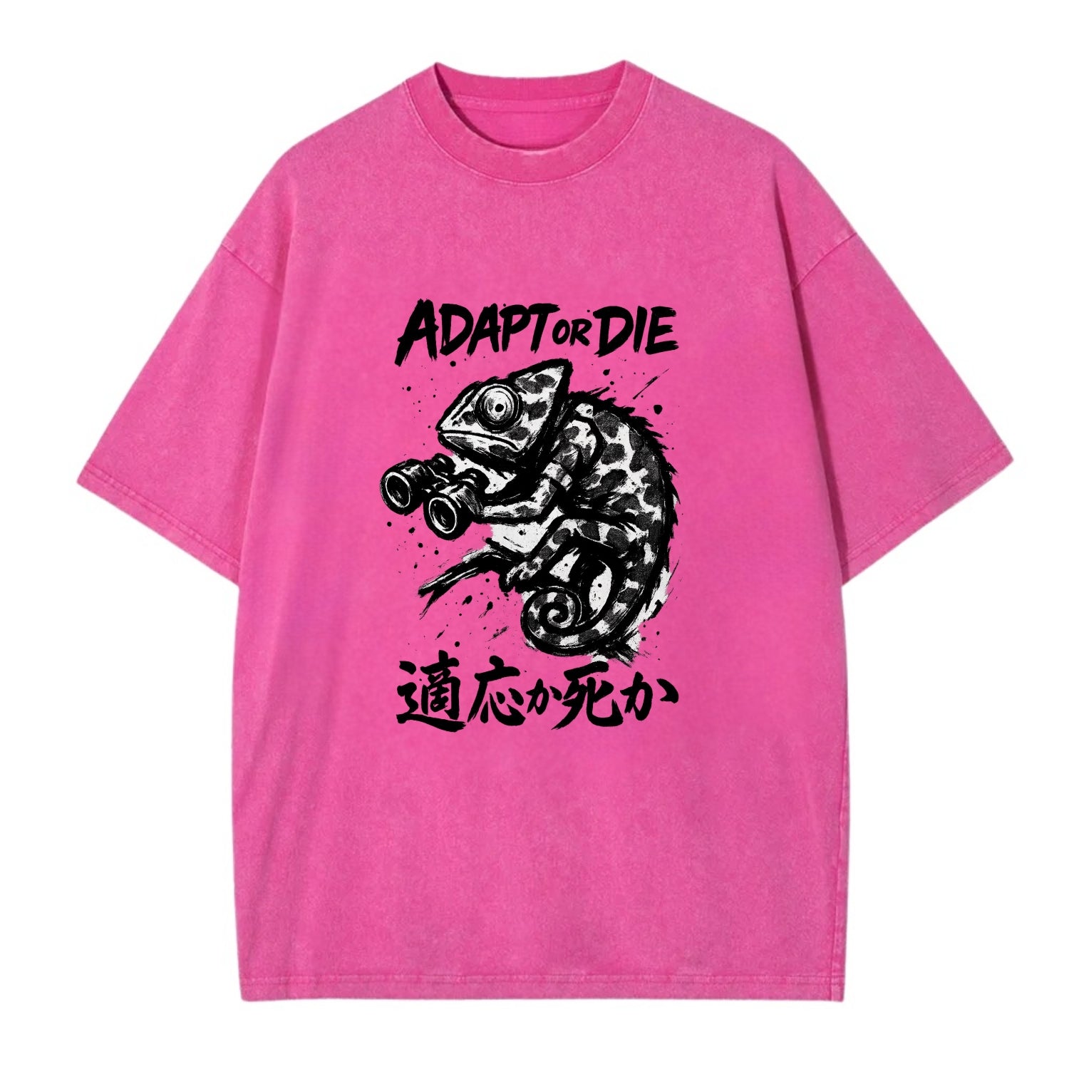 Adapt or Die - Chameleon in military cam Vintage T-shirt - Dusty Rose(Rose)