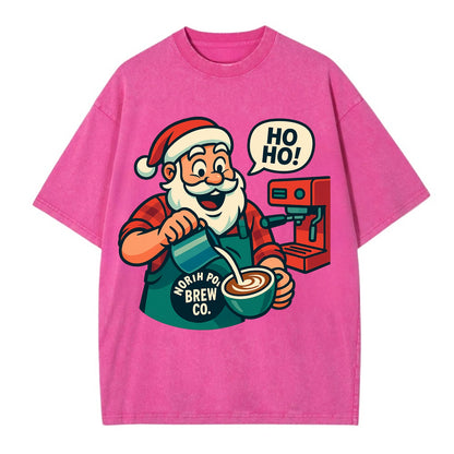 Santa Barista - Vintage T-shirt - Dusty Rose(Rose)