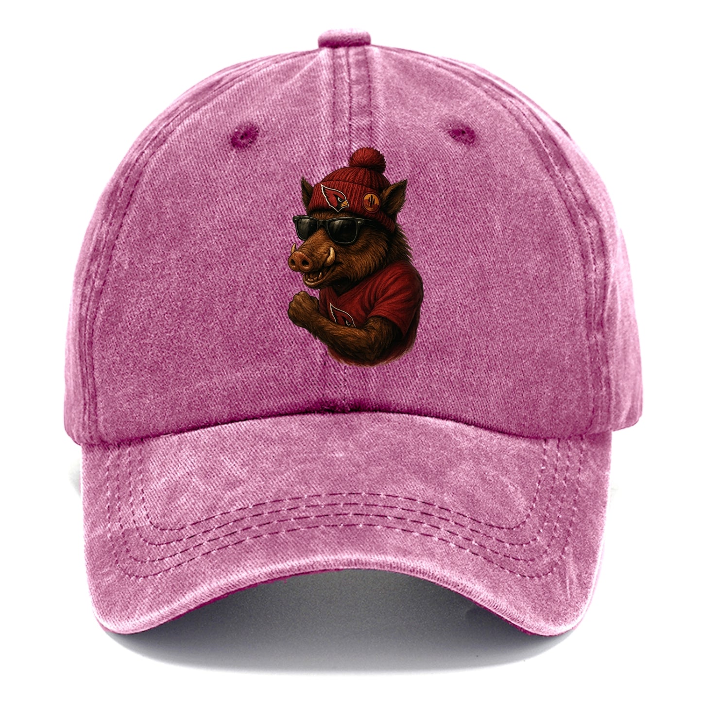 Arizona Javelina wearing Cardinals beanie with desert patch and wayfarer sunglasses - Classic Cap - Dusty Rose(Rose)