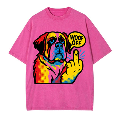 Saint Bernard with gentle giant face and droopy jowls, huge paw raised - Vintage T-shirt - Dusty Rose(Rose)