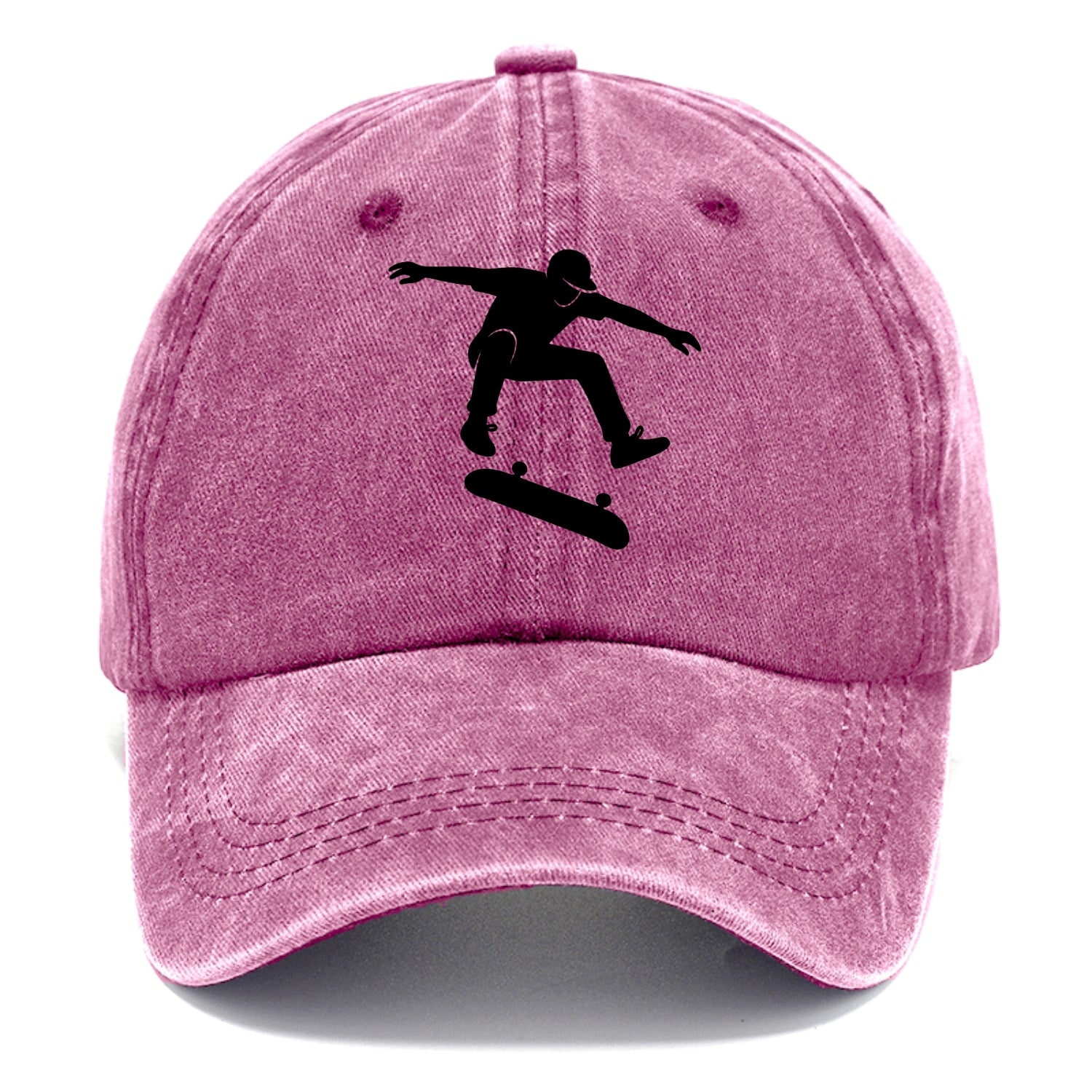 Skateboarder doing kickflip trick - Classic Cap - Dusty Rose(Rose)