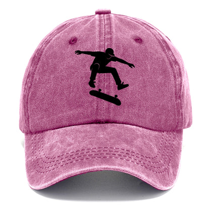 Skateboarder doing kickflip trick - Classic Cap - Dusty Rose(Rose)