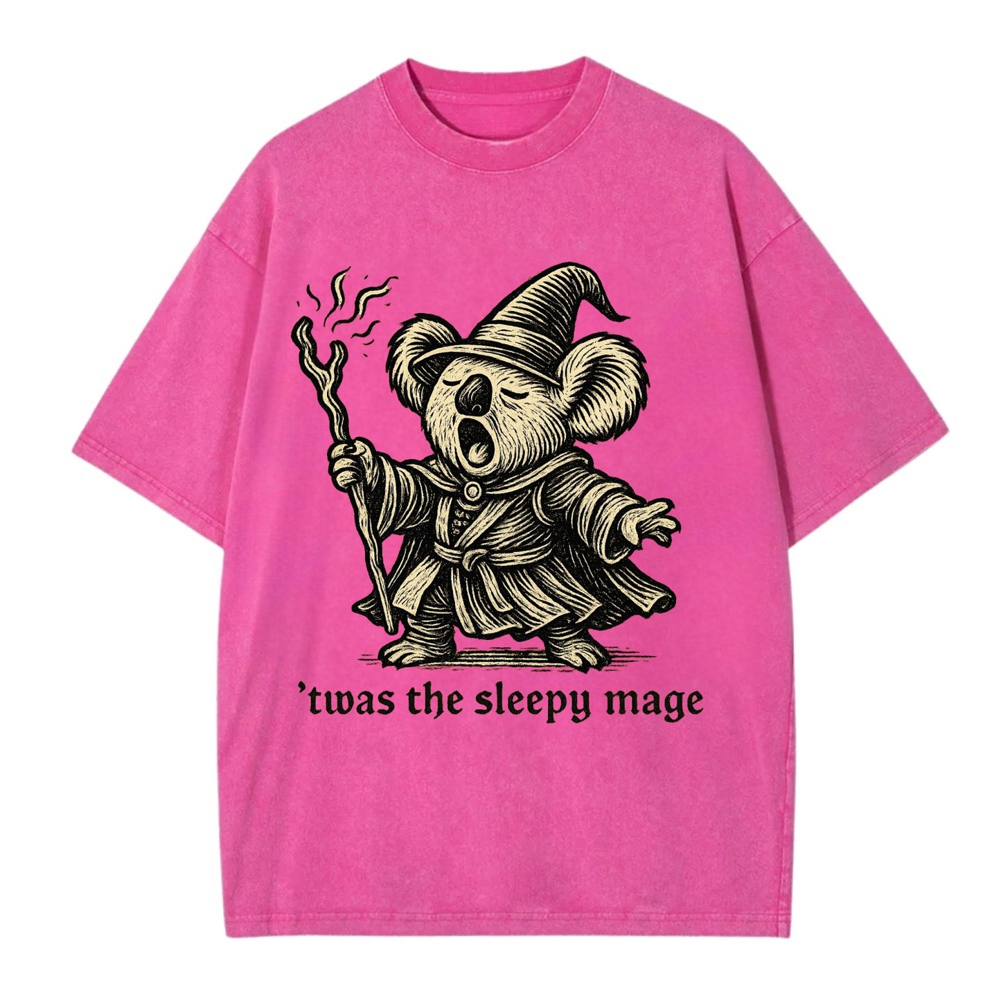 Koala Sleepy Mage  - Vintage T-shirt - Dusty Rose(Rose)