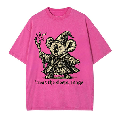Koala Sleepy Mage  - Vintage T-shirt - Dusty Rose(Rose)