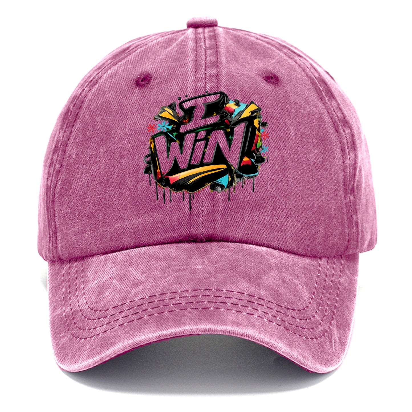 Bold typography design - "I WIN" - victory mindset, winning - Classic Cap - Dusty Rose(Rose)