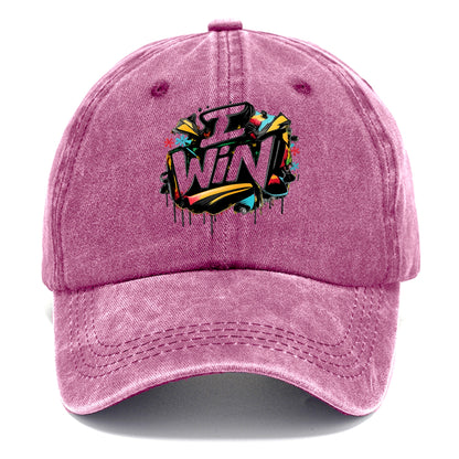 Bold typography design - "I WIN" - victory mindset, winning - Classic Cap - Dusty Rose(Rose)