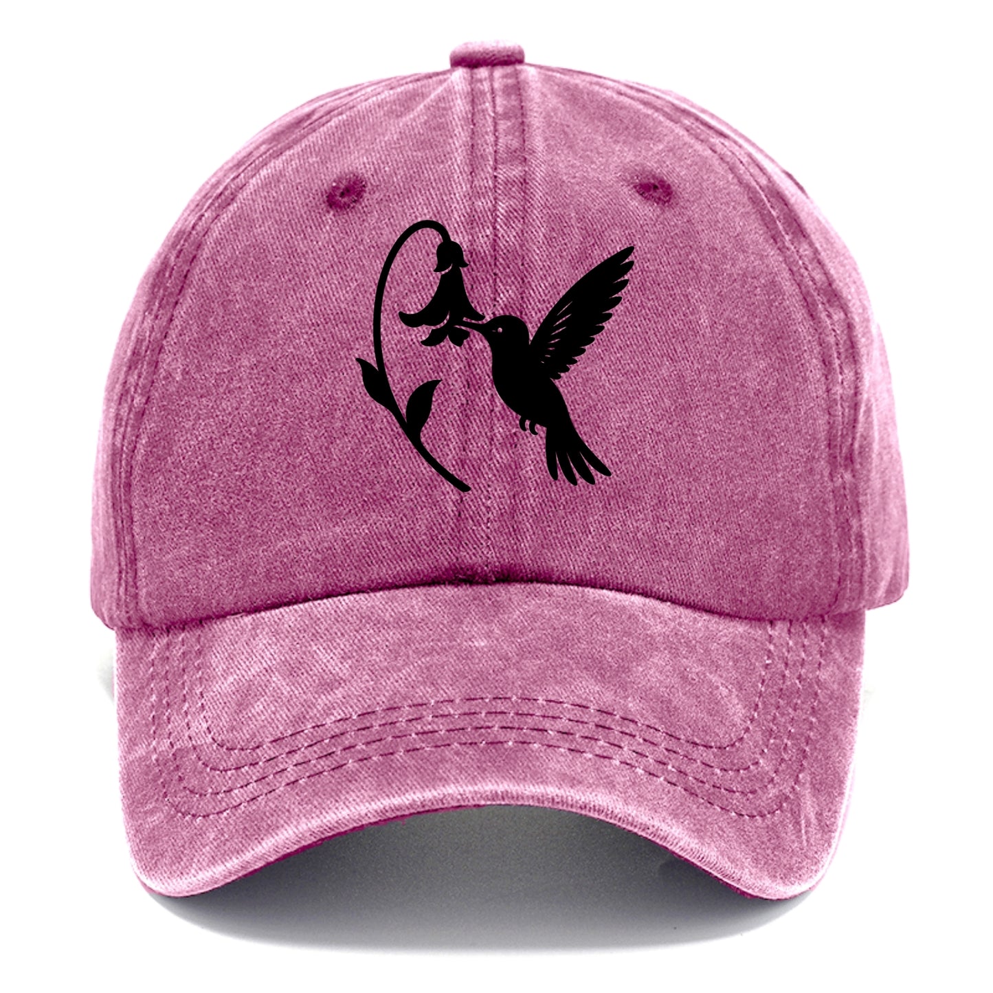 Hummingbird hovering at flower - Classic Cap - Dusty Rose(Rose)