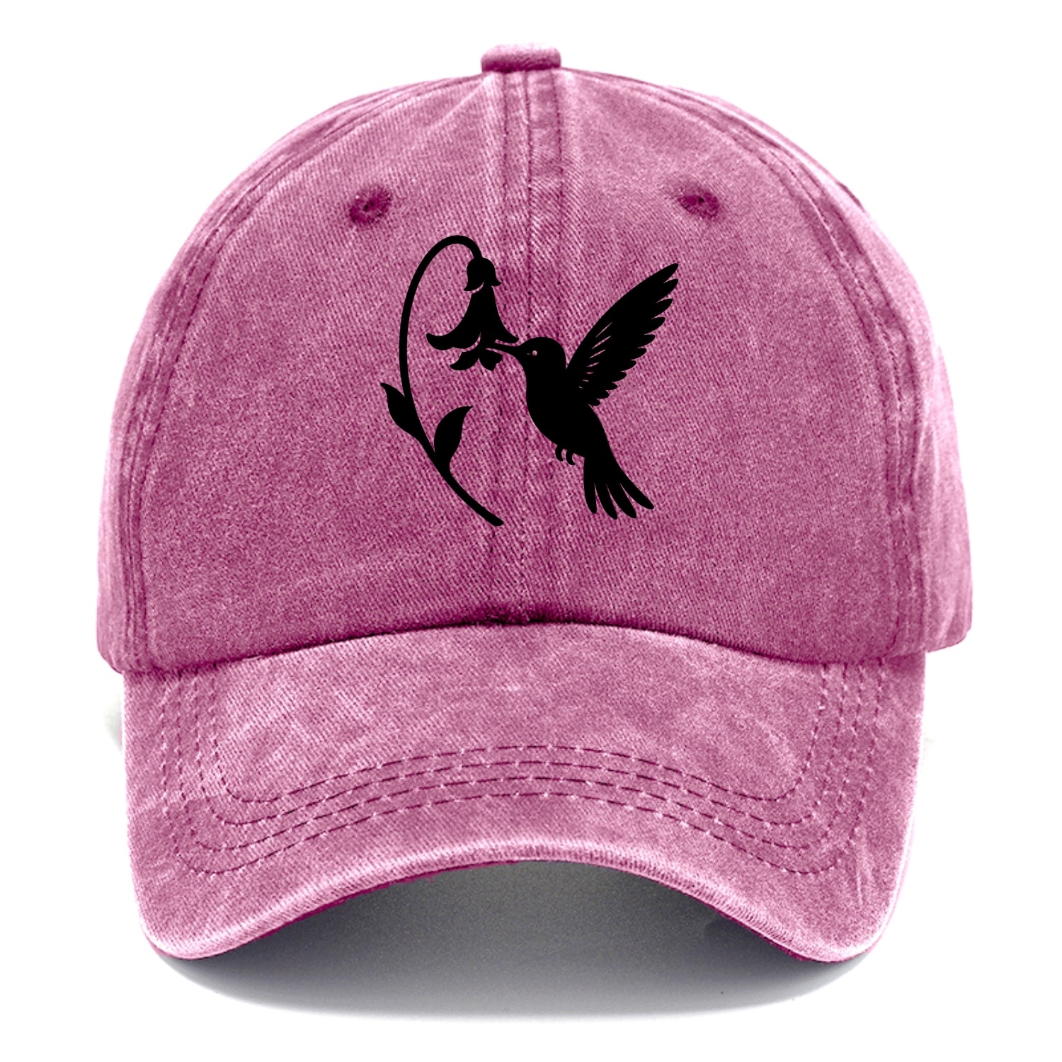 Hummingbird hovering at flower - Classic Cap - Dusty Rose(Rose)