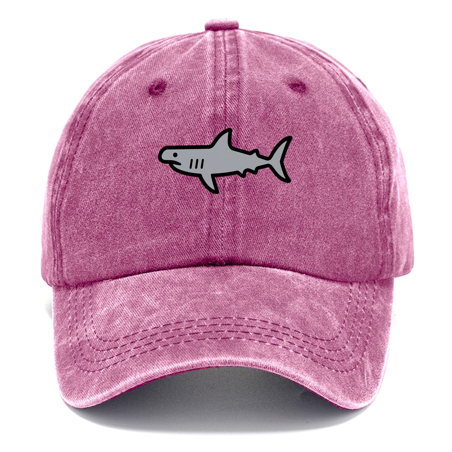 Hammerhead Shark - Gray distinctive head flat side profile - Classic Cap - Dusty Rose(Rose)